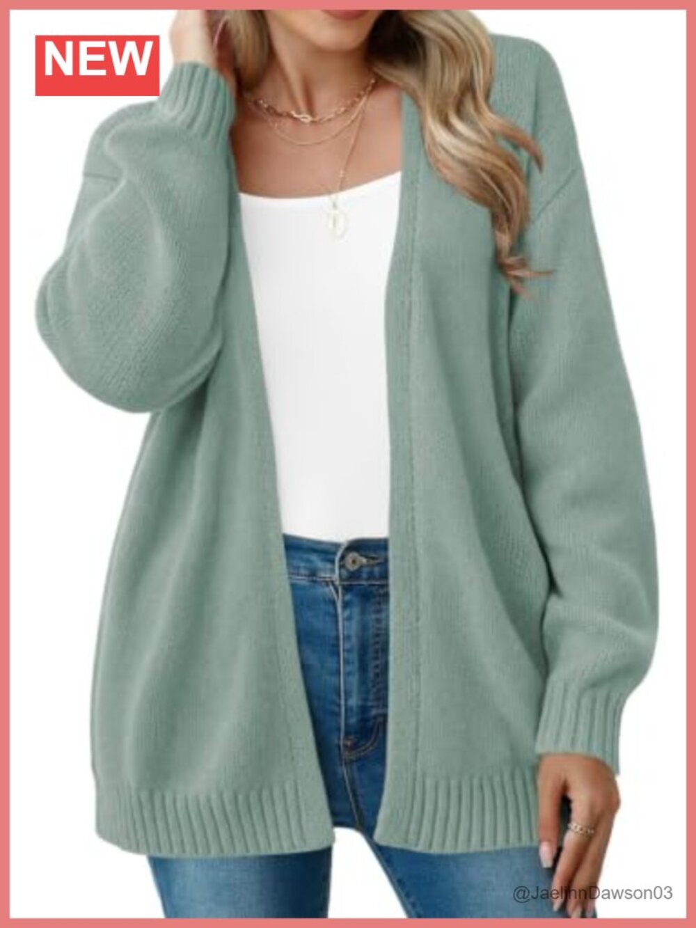 Oversized Cable-Knit Cardigan Sweater 100% Acrylic Open-Front